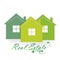 Logo green house real estate icon vector design