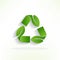 Logo green leafs recycle symbol icon vector design