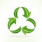 Logo green leafs recycle symbol vector