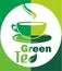 Logo green tea hot leaf