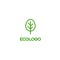 Logo green tree, ecology, health symbol, environmentally friendly product, symbol of quality