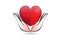 Logo hands holding a healthy heart icon vector image