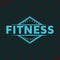 Logo for Health and Fitness brand with dumbbell icon. Virtual CrossFit and fitness vector official logo template