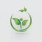 Logo health nature leaf people icon vector design