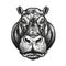 Logo Hippopotamus On Isolated Tansparent Background, Png. Generative AI