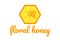 Logo for honey products, store, festival, farm. Yellow honeycomb