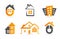 Logo house building set. Real estate icon collection. Home orange logotype.