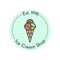 Logo for Ice Cream Shop or Parlour with Ice Cream Wafer Cup and Three Ice Cream Balls