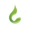 Logo icon design elements with green leaf and water dew for eco friendly or sustainable concept
