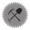 Logo icon digger, pick and shovel, seekers treasure, vector