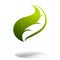 Logo icon of green leaf for ecology, medical or other design