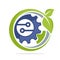 Logo icon for green technology business, environmentally friendly