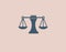 Logo icon hand holding two scales for the judicial system or lawyer