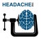 Logo or icon about a headache. Pressure on the brain. Oppression of man.