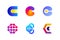 Logo or icon of letter C for cryptocurrency and blockchain industry