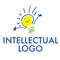 The logo is intelligent. Cheerful cool light bulb