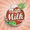 Logo, label of fresh coconut milk.