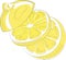 Logo of lemon in the form of heart. Stylized slice of lemon for logo. Picture of fresh citrus.