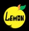 Logo lemon leave black background