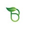 Logo letter B green with leaves.combine letter B and leaf. unique and simple symbol.