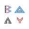 Logo letter Bfilm , triangle G , A arrow up , Y helmet spartan face