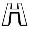 Logo letter h tall slender font letter h perspective height