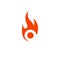 Logo letter O fire simple,clean