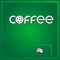 Logo lettering coffee soccer ball football field coffee grain on isolated background. Vector image