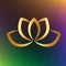 Logo lotus flower gold symbol yoga vector image illustration graphic design