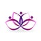 Logo lotus purple flower art icon vector