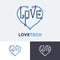 Logo love tech, heart. Technology concept design