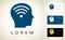 Logo of a male head icon with a wifi