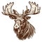 Logo Moose On Isolated Tansparent Background, Png. Generative AI