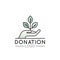 Logo for Nonprofit Organizations and Donation Centre. Fundraising Symbols, Crowdfunding and Charity