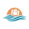 logo with ocean and suitcase