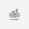 The logo of the owl and a simple bicycle line. vector design