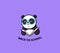 The logo Panda reads Book. Funny cartoon character for education