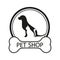 Logo for pet shop, veterinary clinic, animal shelter, designed in a modern style lines.