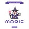 Logo pixel art wizard magician magic, vector