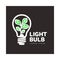 Logo with plant growing inside light bulb, ecology, growth concept