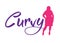 Logo plus size woman. Curvy symbol. Vector illustration