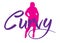Logo plus size woman. Curvy symbol. Vector illustration