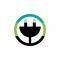 Logo power cord plug icon colorful background vector design