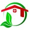 Logo - Property with Green Concept, at White Background