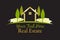 Logo real estate community golden house with tree