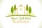 Logo real estate gold house with trees logo vector