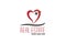 Logo real estate house red love heart shaped icon vector