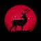 Logo of a reindeer under a red moon