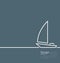 Logo of sailboat in minimal flat style line