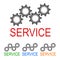 Logo service, four gears - vector